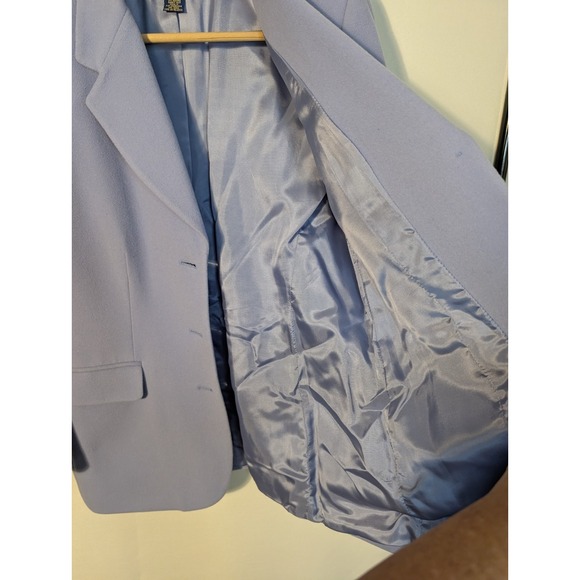 Charter Club Women's SZ 8 WOOL CASHMERE ANGORA Blazer Blue 3 Button - Picture 8 of 11